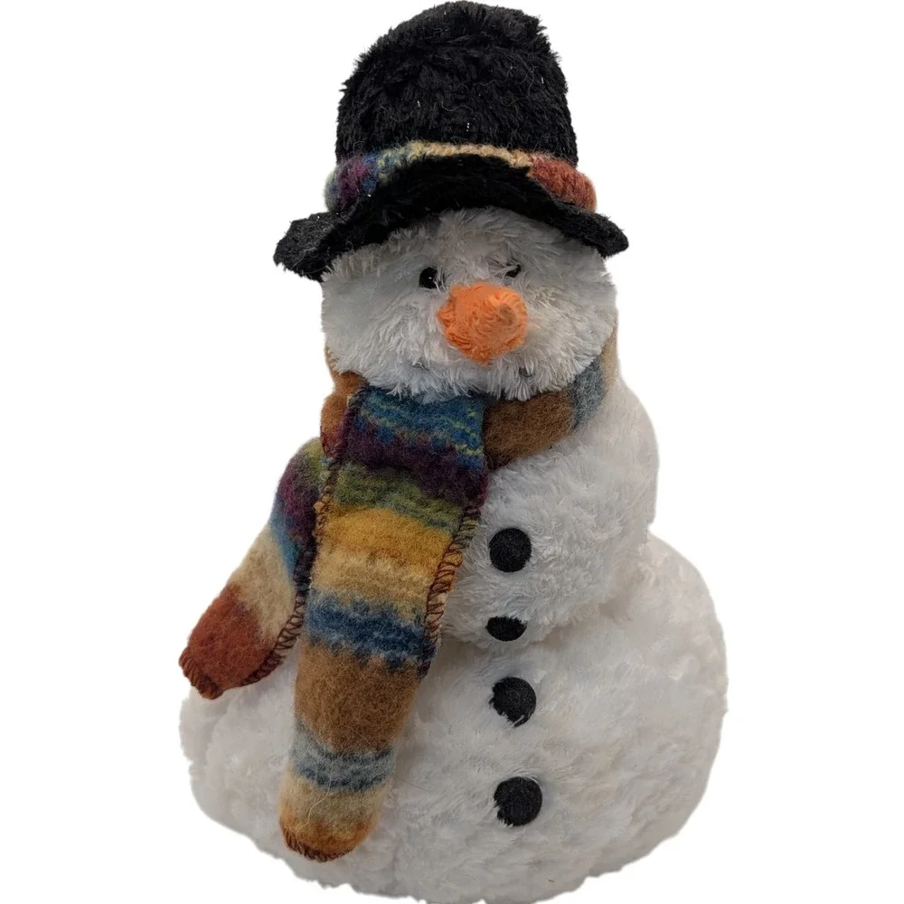 Vintage Russ Berrie Snowball Plush Snowman Christmas Scarf Holiday‎ Decor SEE